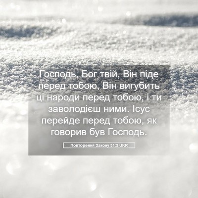Picture 05 - Повторення Закону 31:3 UKR - Господь, Бог твій, Він піде - Bible Verse Picture