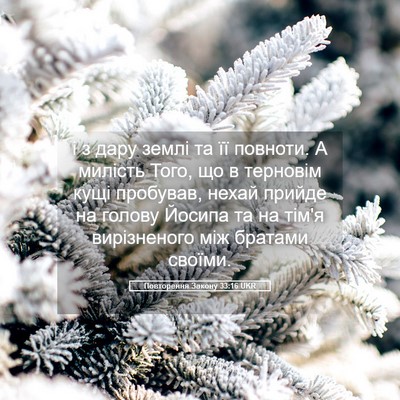 Picture 05 - Повторення Закону 33:16 UKR - і з дару землі та її - Bible Verse Picture