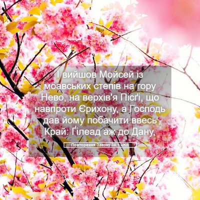 Picture 05 - Повторення Закону 34:1 UKR - І вийшов Мойсей із - Bible Verse Picture
