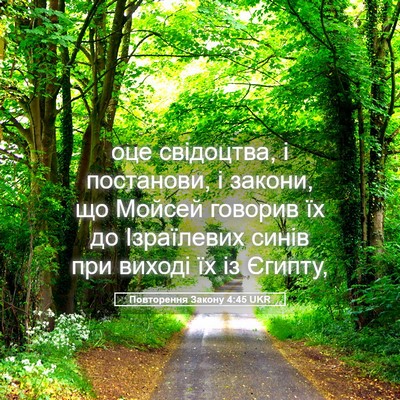 Picture 05 - Повторення Закону 4:45 UKR - оце свідоцтва, і постанови, - Bible Verse Picture