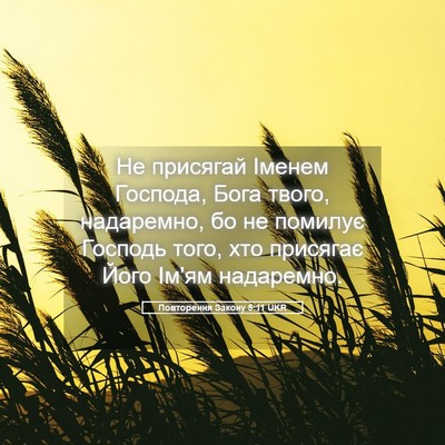 Picture 05 - Повторення Закону 5:11 UKR - Не присягай Іменем - Bible Verse Picture