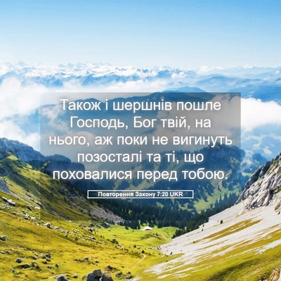 Picture 05 - Повторення Закону 7:20 UKR - Також і шершнів пошле - Bible Verse Picture