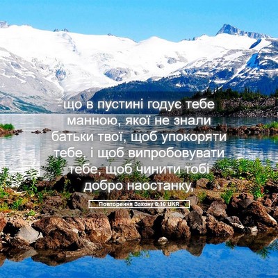 Picture 05 - Повторення Закону 8:16 UKR - що в пустині годує тебе - Bible Verse Picture