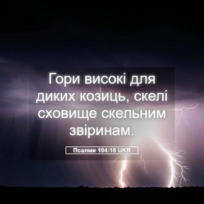 Picture 05 - Псалми 104:18 UKR - Гори високі для диких - Bible Verse Picture