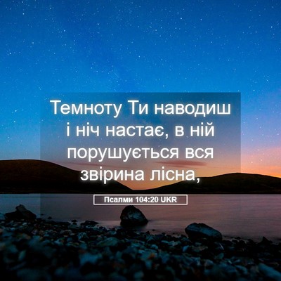 Picture 05 - Псалми 104:20 UKR - Темноту Ти наводиш і ніч - Bible Verse Picture