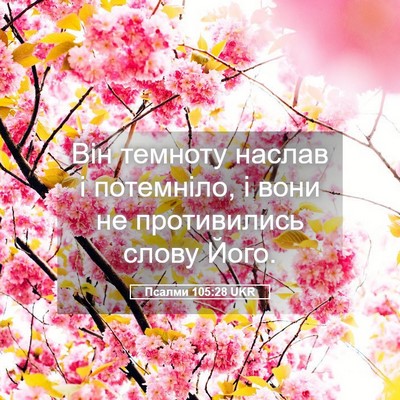 Picture 05 - Псалми 105:28 UKR - Він темноту наслав і - Bible Verse Picture