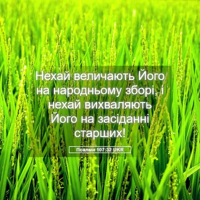 Picture 05 - Псалми 107:32 UKR - Нехай величають Його на - Bible Verse Picture