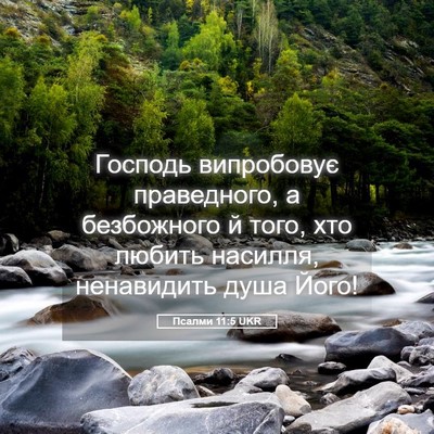 Picture 05 - Псалми 11:5 UKR - Господь випробовує - Bible Verse Picture