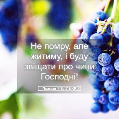 Picture 05 - Псалми 118:17 UKR - Не помру, але житиму, і буду - Bible Verse Picture