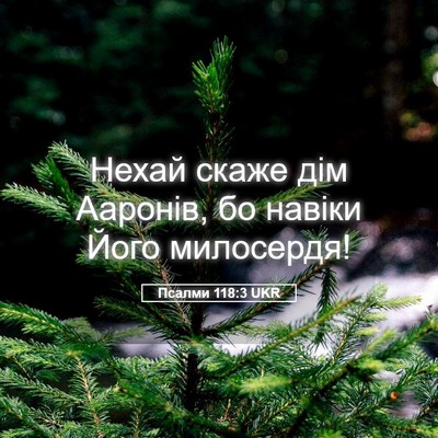 Picture 05 - Псалми 118:3 UKR - Нехай скаже дім Ааронів, бо - Bible Verse Picture