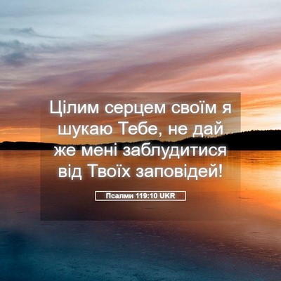 Picture 05 - Псалми 119:10 UKR - Цілим серцем своїм я шукаю - Bible Verse Picture