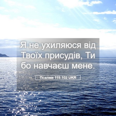 Picture 05 - Псалми 119:102 UKR - Я не ухиляюся від Твоїх - Bible Verse Picture