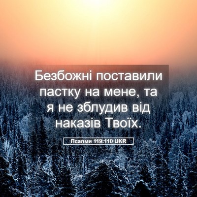 Picture 05 - Псалми 119:110 UKR - Безбожні поставили пастку - Bible Verse Picture