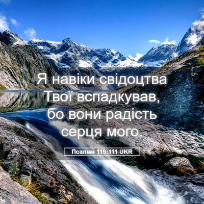 Picture 05 - Псалми 119:111 UKR - Я навіки свідоцтва Твої - Bible Verse Picture