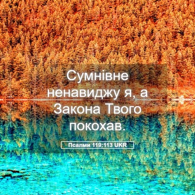 Picture 05 - Псалми 119:113 UKR - Сумнівне ненавиджу я, а - Bible Verse Picture