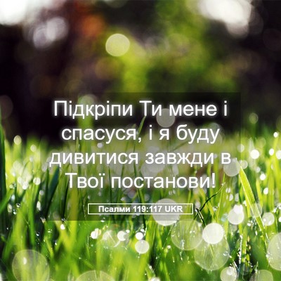 Picture 05 - Псалми 119:117 UKR - Підкріпи Ти мене і спасуся, - Bible Verse Picture