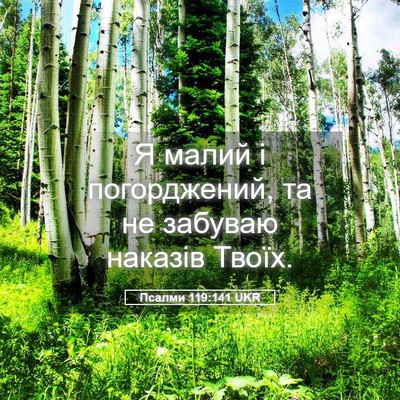 Picture 05 - Псалми 119:141 UKR - Я малий і погорджений, та - Bible Verse Picture
