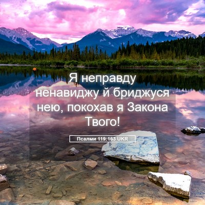 Picture 05 - Псалми 119:163 UKR - Я неправду ненавиджу й - Bible Verse Picture