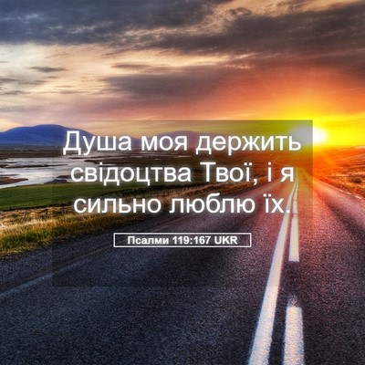Picture 05 - Псалми 119:167 UKR - Душа моя держить свідоцтва - Bible Verse Picture