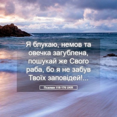 Picture 05 - Псалми 119:176 UKR - Я блукаю, немов та овечка - Bible Verse Picture