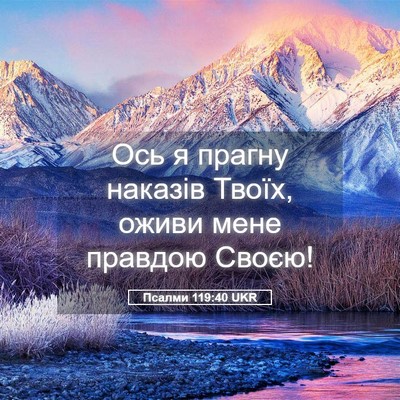 Picture 05 - Псалми 119:40 UKR - Ось я прагну наказів Твоїх, - Bible Verse Picture