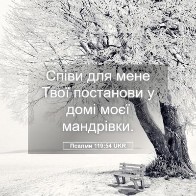 Picture 05 - Псалми 119:54 UKR - Співи для мене Твої - Bible Verse Picture