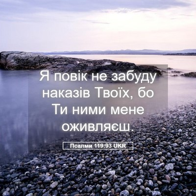 Picture 05 - Псалми 119:93 UKR - Я повік не забуду наказів - Bible Verse Picture