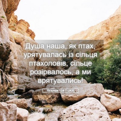 Picture 05 - Псалми 124:7 UKR - Душа наша, як птах, - Bible Verse Picture