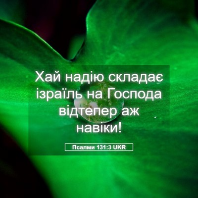 Picture 05 - Псалми 131:3 UKR - Хай надію складає ізраїль - Bible Verse Picture