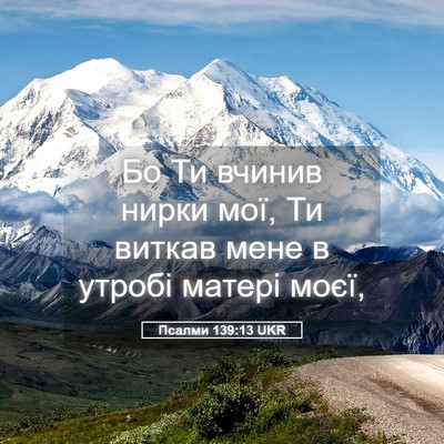 Picture 05 - Псалми 139:13 UKR - Бо Ти вчинив нирки мої, Ти - Bible Verse Picture