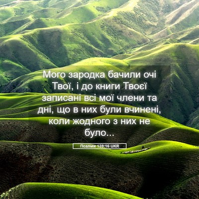 Picture 05 - Псалми 139:16 UKR - Мого зародка бачили очі - Bible Verse Picture
