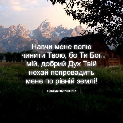 Picture 05 - Псалми 143:10 UKR - Навчи мене волю чинити - Bible Verse Picture