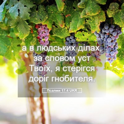 Picture 05 - Псалми 17:4 UKR - а в людських ділах, за - Bible Verse Picture