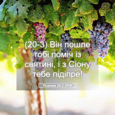 Picture 05 - Псалми 20:2 UKR - (20-3) Він пошле тобі поміч із - Bible Verse Picture
