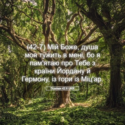 Picture 05 - Псалми 42:6 UKR - (42-7) Мій Боже, душа моя - Bible Verse Picture