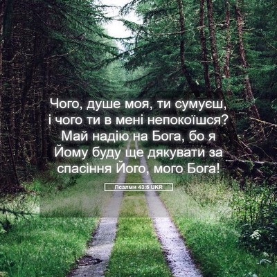 Picture 05 - Псалми 43:5 UKR - Чого, душе моя, ти сумуєш, і - Bible Verse Picture