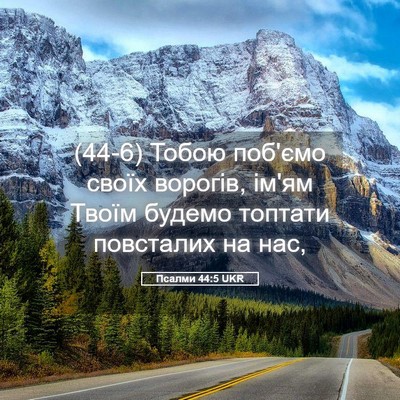Picture 05 - Псалми 44:5 UKR - (44-6) Тобою поб'ємо своїх - Bible Verse Picture