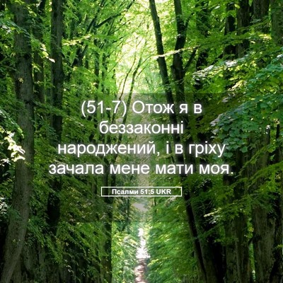 Picture 05 - Псалми 51:5 UKR - (51-7) Отож я в беззаконні - Bible Verse Picture