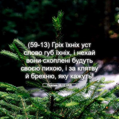 Picture 05 - Псалми 59:12 UKR - (59-13) Гріх їхніх уст слово - Bible Verse Picture