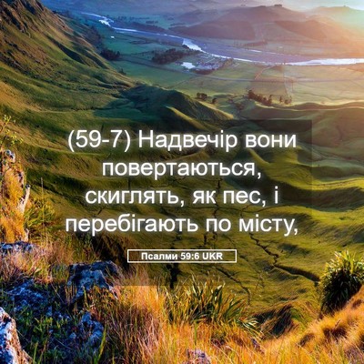 Picture 05 - Псалми 59:6 UKR - (59-7) Надвечір вони - Bible Verse Picture