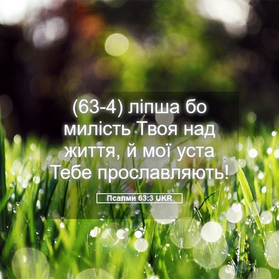 Picture 05 - Псалми 63:3 UKR - (63-4) ліпша бо милість Твоя - Bible Verse Picture