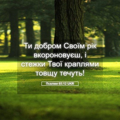 Picture 05 - Псалми 65:12 UKR - Ти добром Своїм рік - Bible Verse Picture
