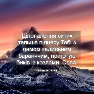 Picture 05 - Псалми 66:15 UKR - Цілопалення ситих тельців - Bible Verse Picture