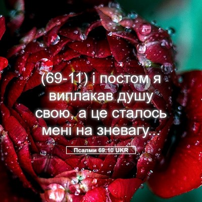Picture 05 - Псалми 69:10 UKR - (69-11) і постом я виплакав - Bible Verse Picture