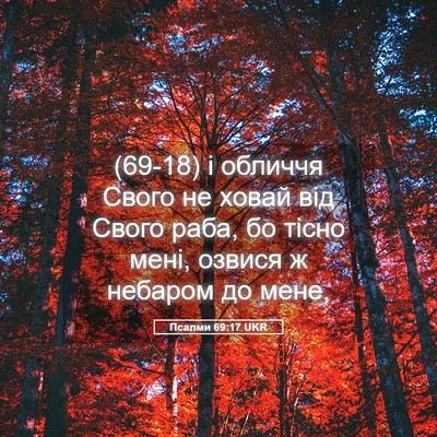 Picture 05 - Псалми 69:17 UKR - (69-18) і обличчя Свого не - Bible Verse Picture