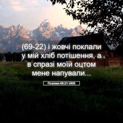 Picture 05 - Псалми 69:21 UKR - (69-22) і жовчі поклали у мій - Bible Verse Picture