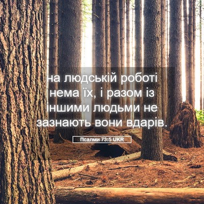 Picture 05 - Псалми 73:5 UKR - на людській роботі нема їх, - Bible Verse Picture