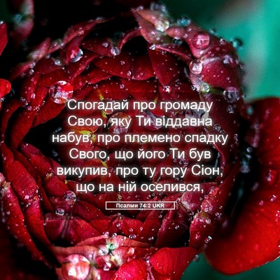 Picture 05 - Псалми 74:2 UKR - Спогадай про громаду Свою, - Bible Verse Picture