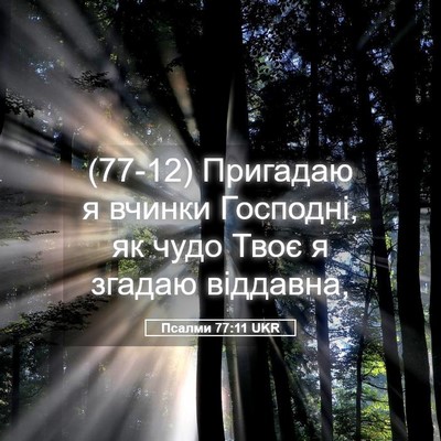 Picture 05 - Псалми 77:11 UKR - (77-12) Пригадаю я вчинки - Bible Verse Picture