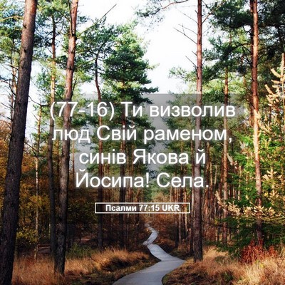 Picture 05 - Псалми 77:15 UKR - (77-16) Ти визволив люд Свій - Bible Verse Picture
